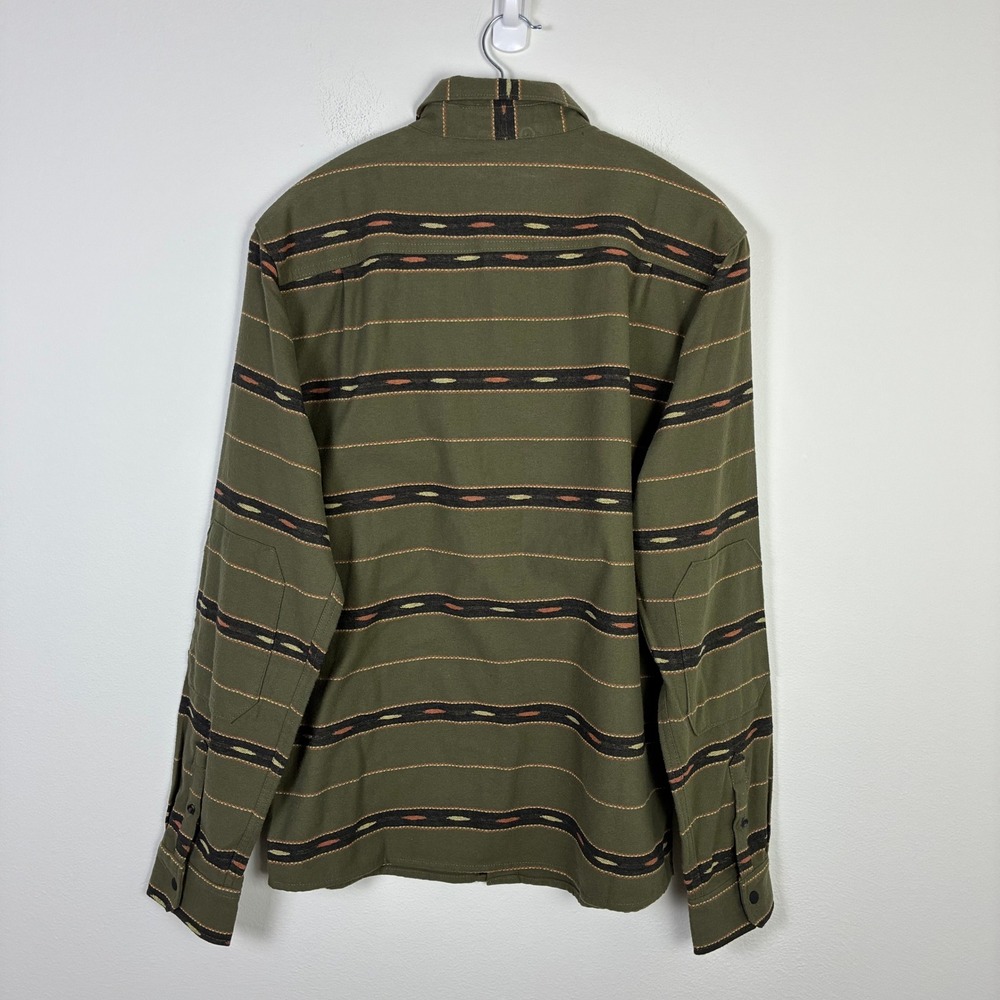 Roark Nordsman Light Flannel Snap Shirt Men's S Antico Military Green‎ Aztec - Picture 5 of 8